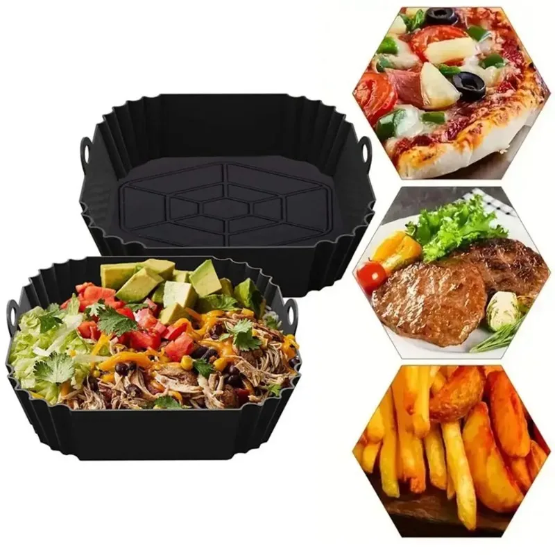 Kitchen Baking Ware - 1pc silicone air fryer pot tray