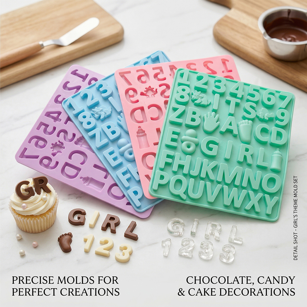 Silicone Cake Mold - 3pcs Digital letter shape chocolate silicone