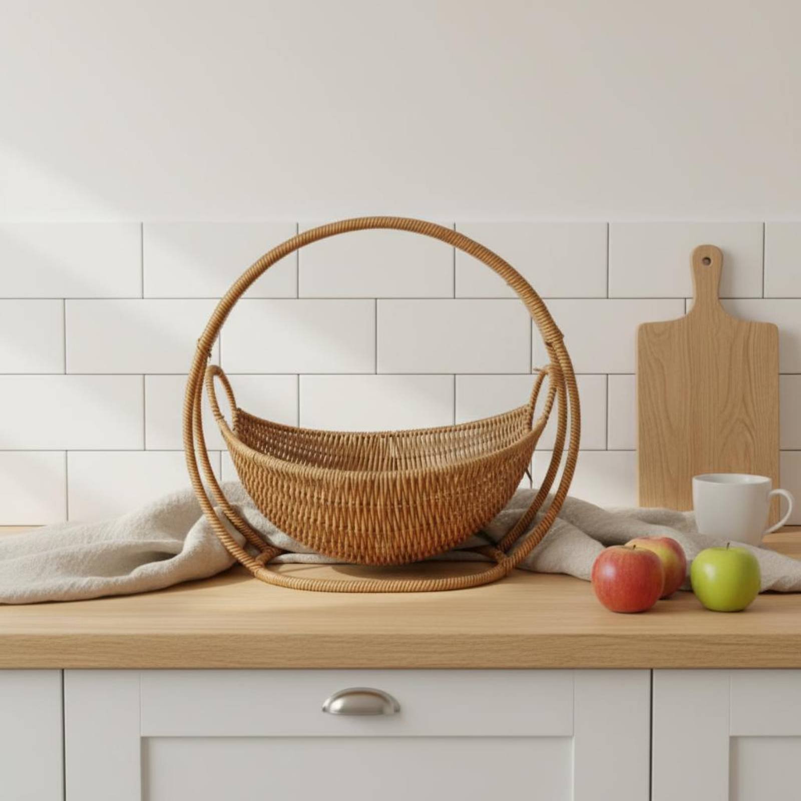Kitchen Tools For Baking - Cradle Design Bread Basket Handwoven Wicker