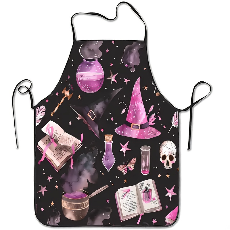 Kitchen Witch Baking - A witch-themed magical print apron large