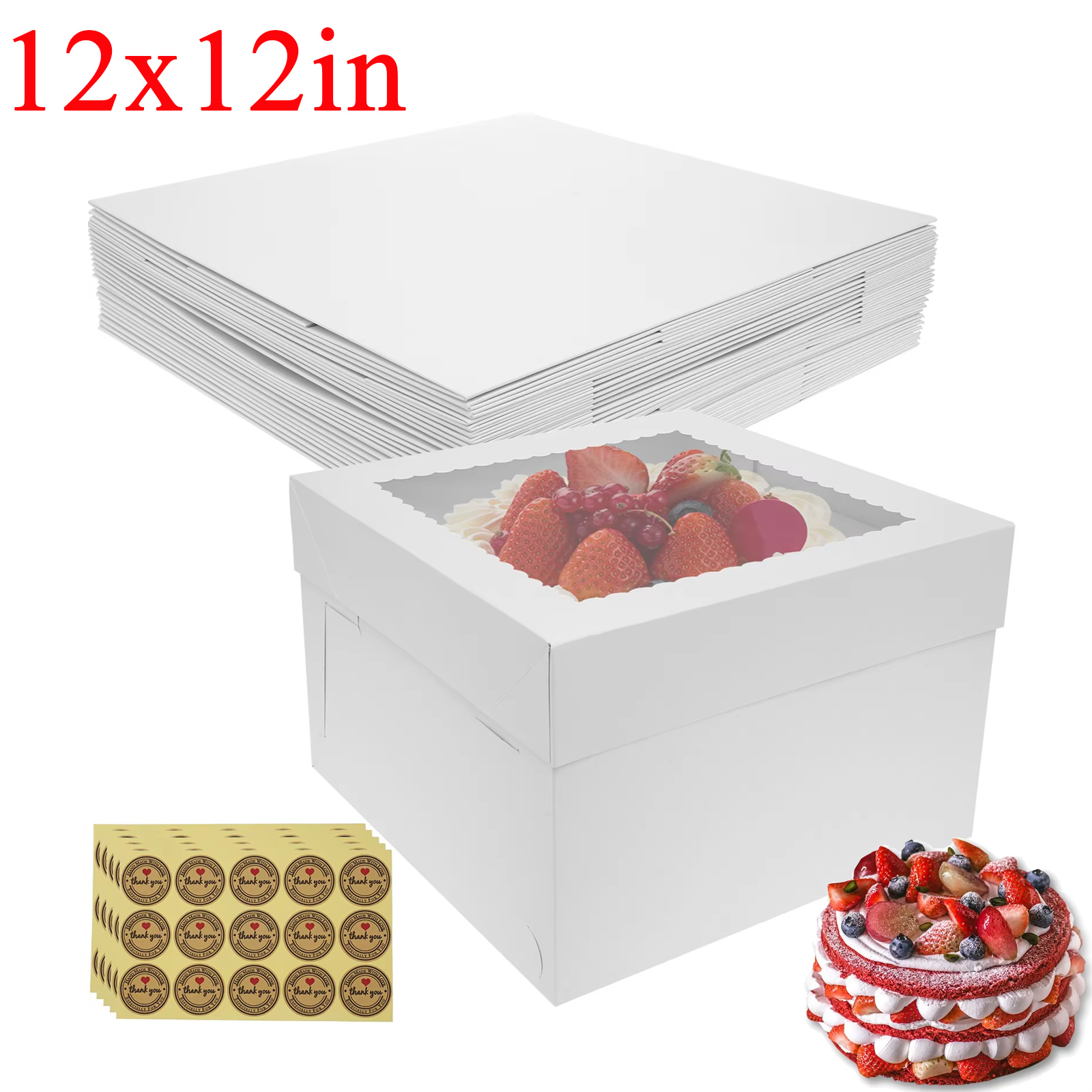 Kitchen Tools For Baking - 10Pcs White Bakery Boxes with Window,