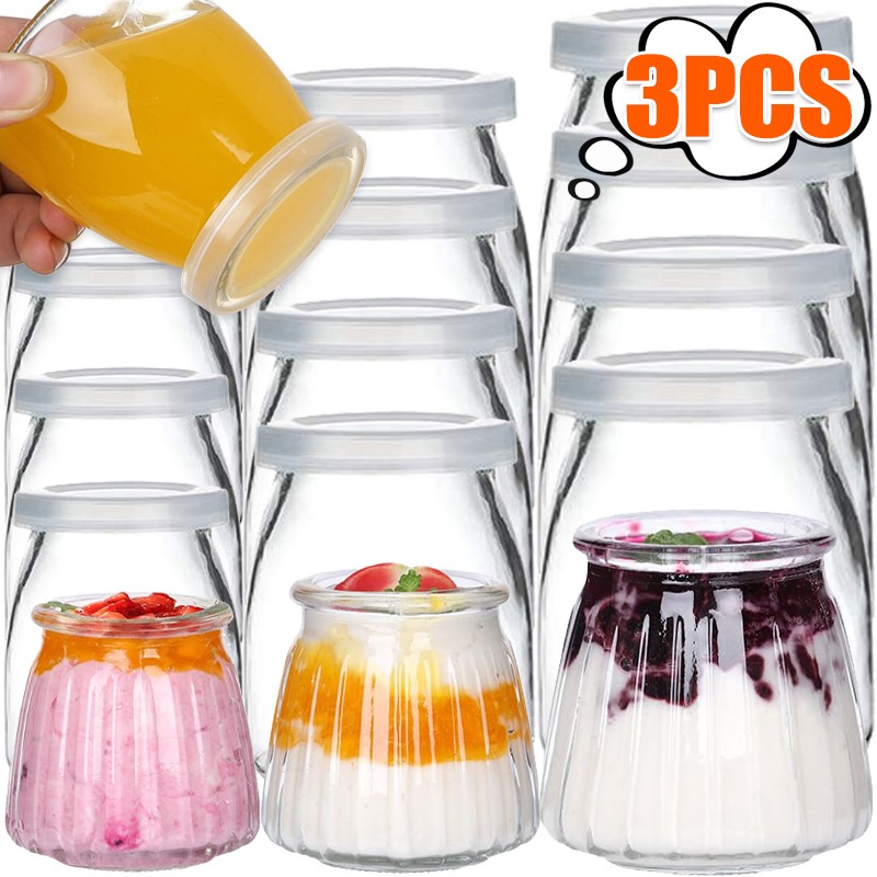 Kitchen Baking Containers - 100/150/200ML Glass Yogurt Jars Honey Pudding
