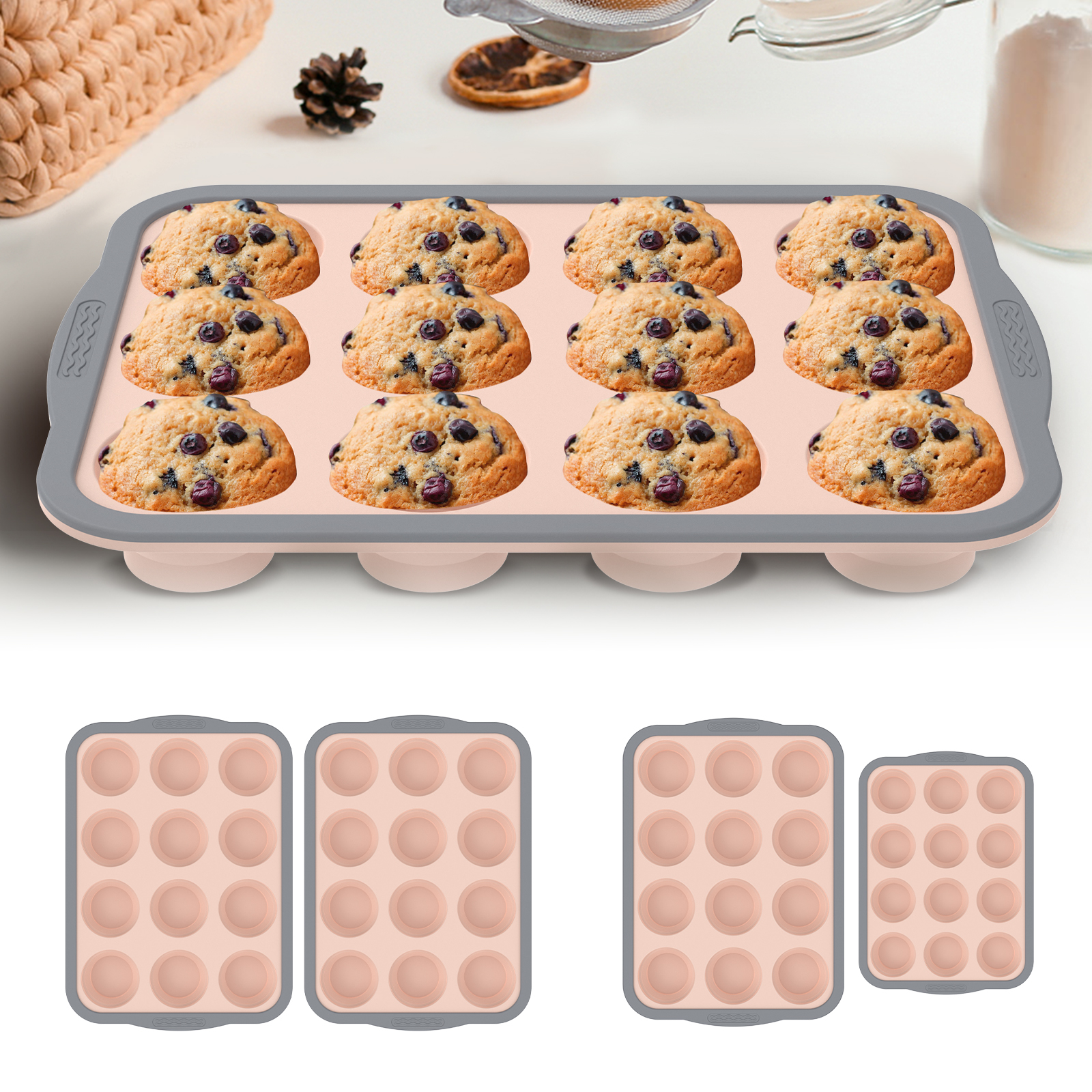 Muffin Tin Nonstick - 2/3Pcs Silicone Cake Mold 6/12 Holes