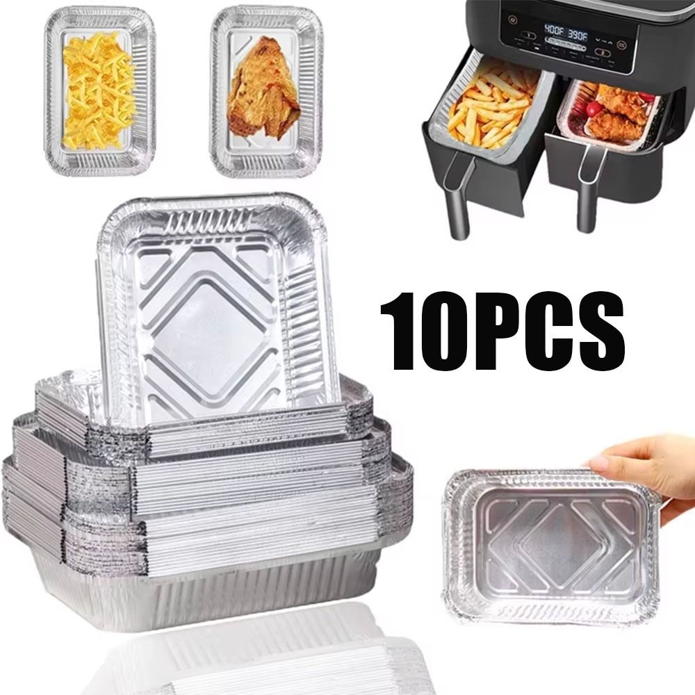 Kitchen Baking Containers - 10PCS With Lids Aluminum Foil Trays
