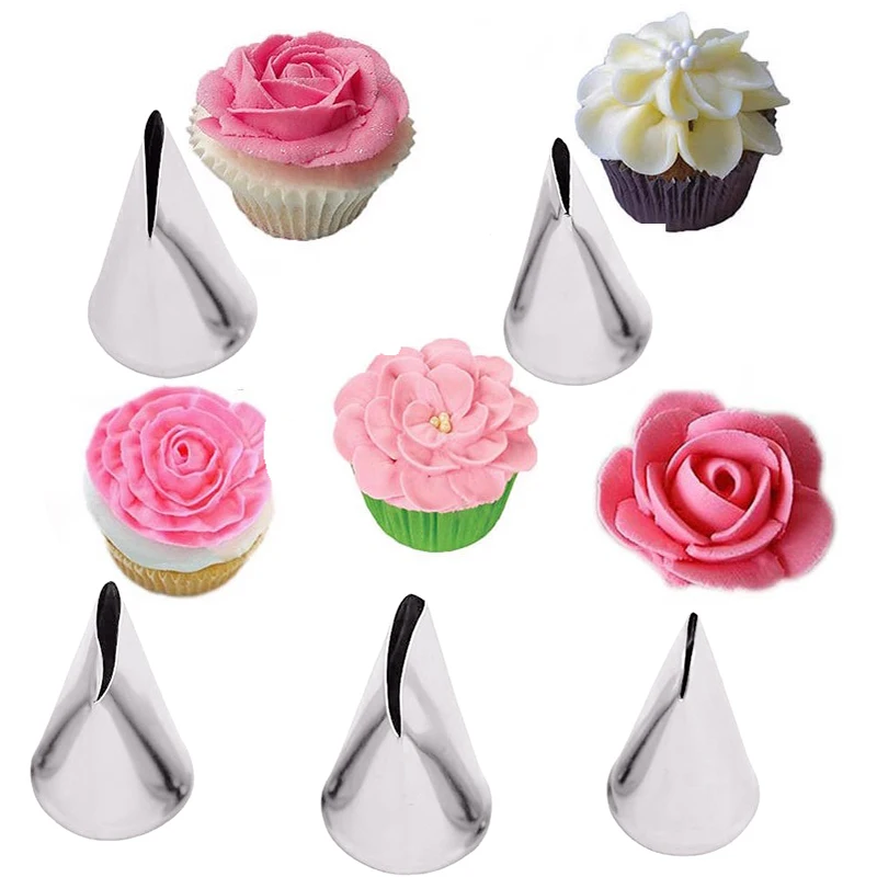 Kitchen Baking Products - 5pcs Flower Tulips Rose Nozzle 5pcs