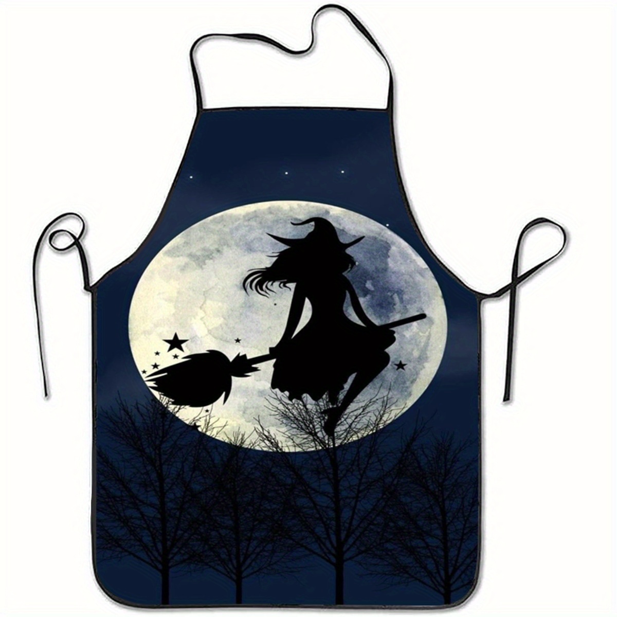 Kitchen Witch Baking - 1pc Witch Riding Broom Print Sleeveless