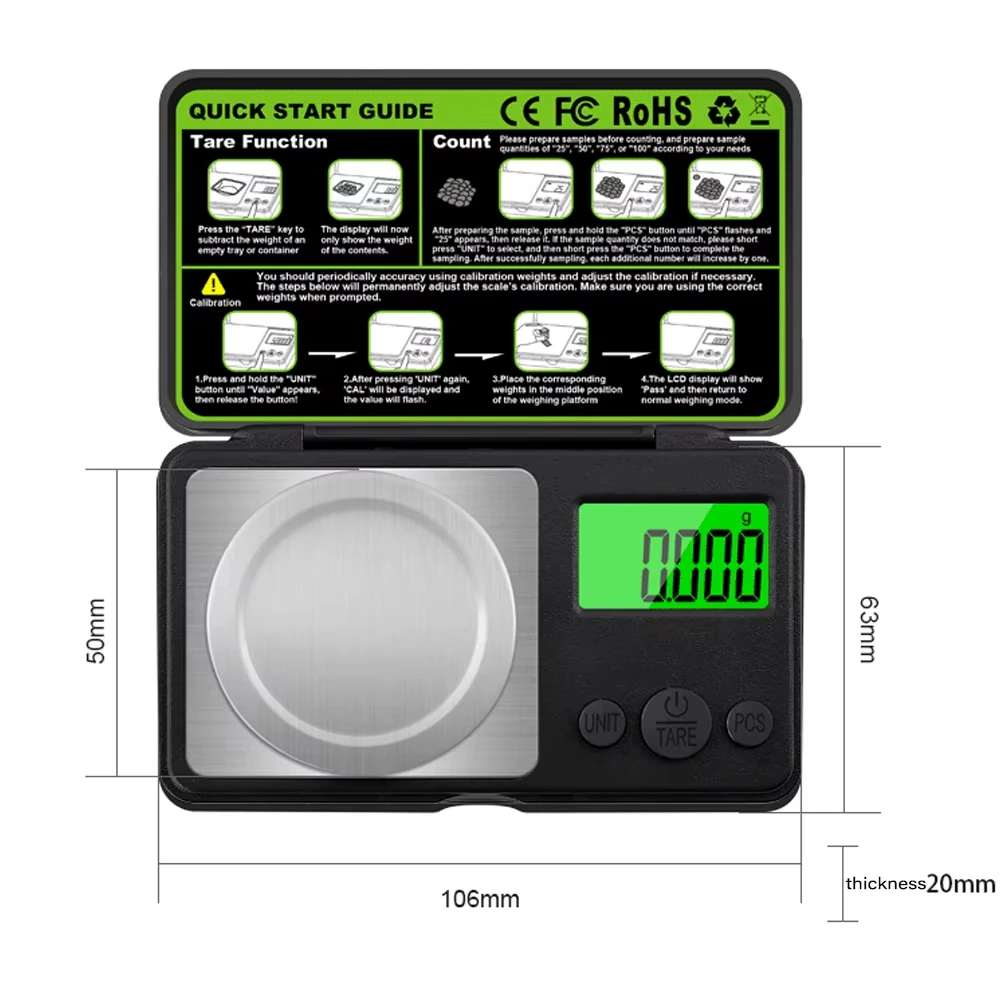 Kitchen Baking Scale - Mini Digital Scale Jewelry Milligram Scales