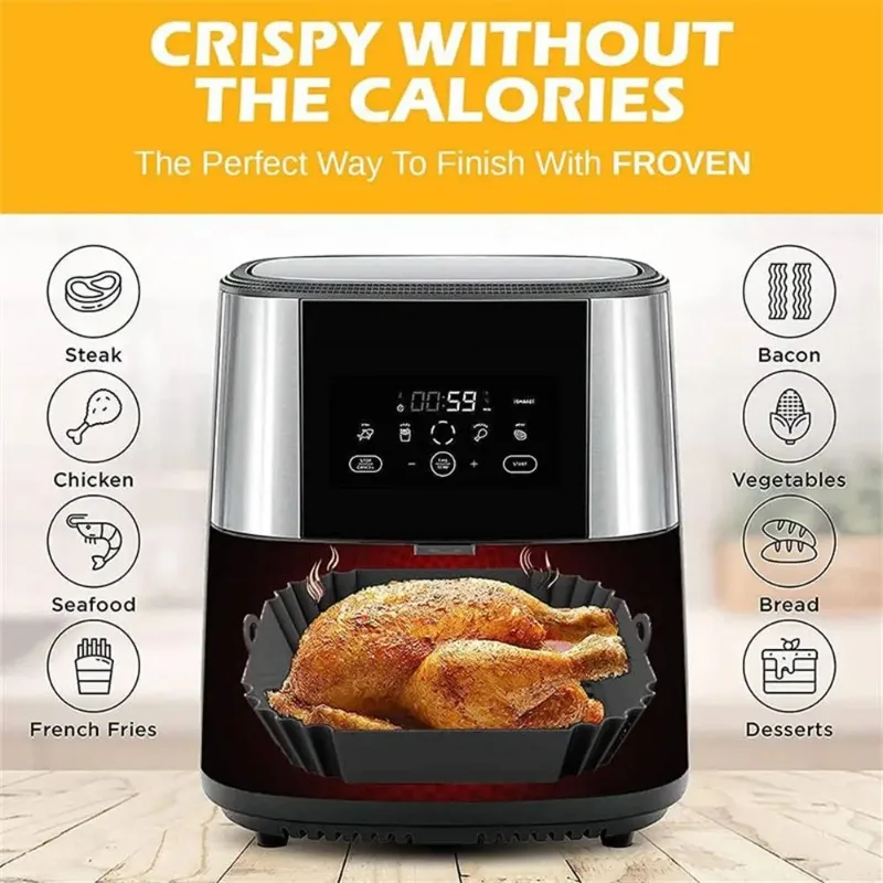 1pc silicone air fryer pot tra - Kitchen Baking Ware recensie en prijs