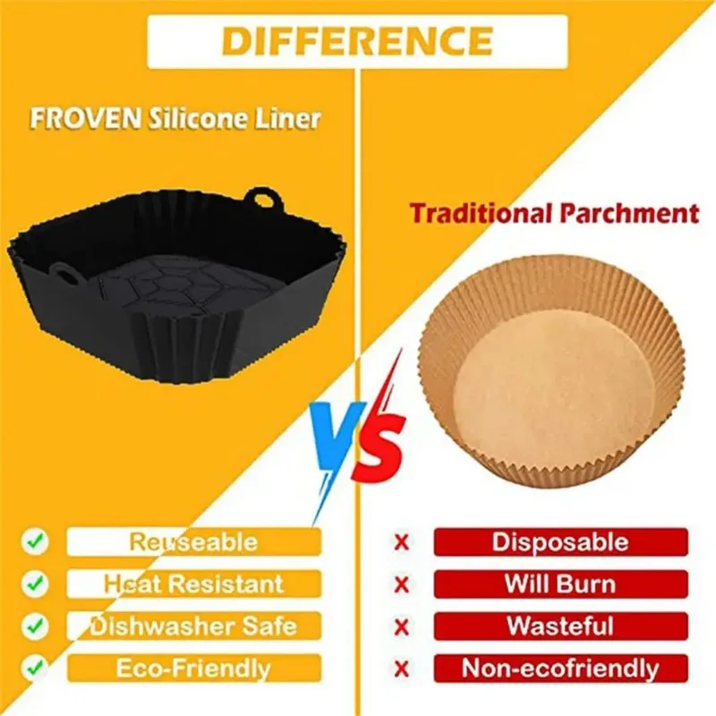 1pc silicone air fryer pot tra - Kitchen Baking Ware recensie en prijs