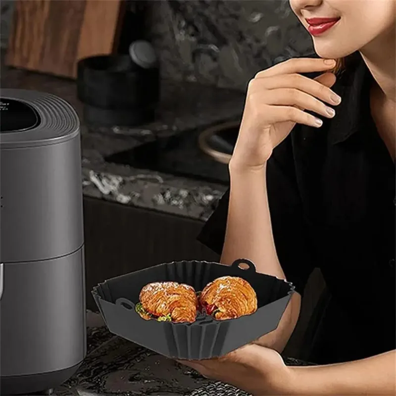 1pc silicone air fryer pot tra - Kitchen Baking Ware recensie en prijs