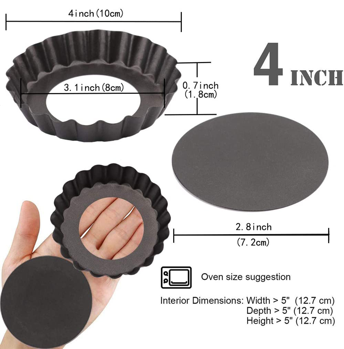 6 Pcs Mini Tart Pans 4 Inch wi - Muffin Tin Nonstick recensie en prijs