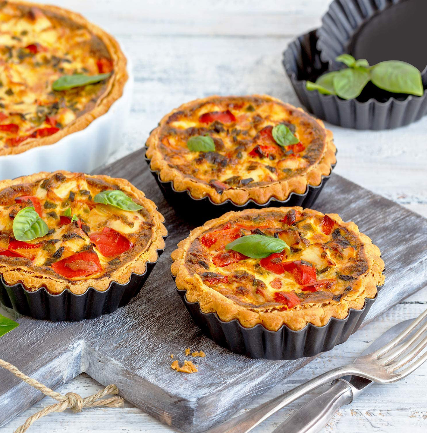6 Pcs Mini Tart Pans 4 Inch wi - Muffin Tin Nonstick recensie en prijs