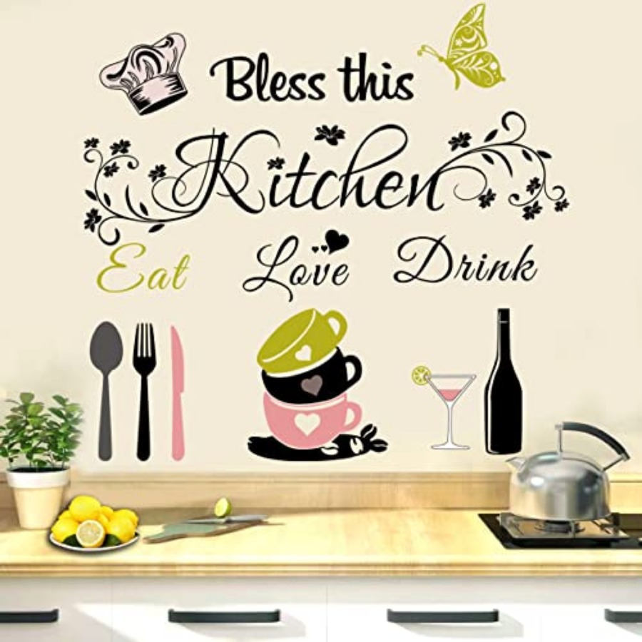 Kitchen Wall Decor Quotes Posi - Kitchen Baking Quotes recensie en prijs