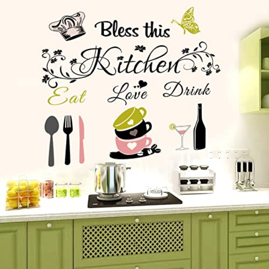 Kitchen Wall Decor Quotes Posi - Kitchen Baking Quotes recensie en prijs