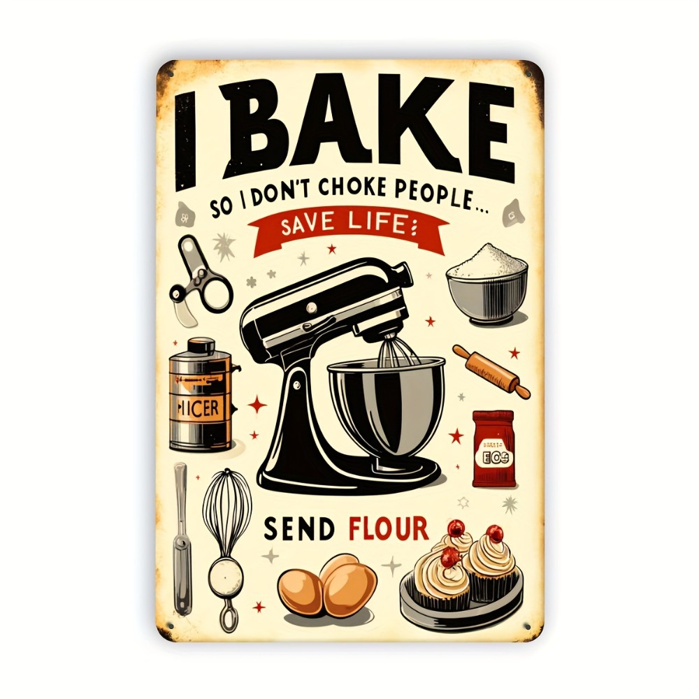 Vintage Baking Humor Metal Sig - Kitchen Baking Quotes recensie en prijs
