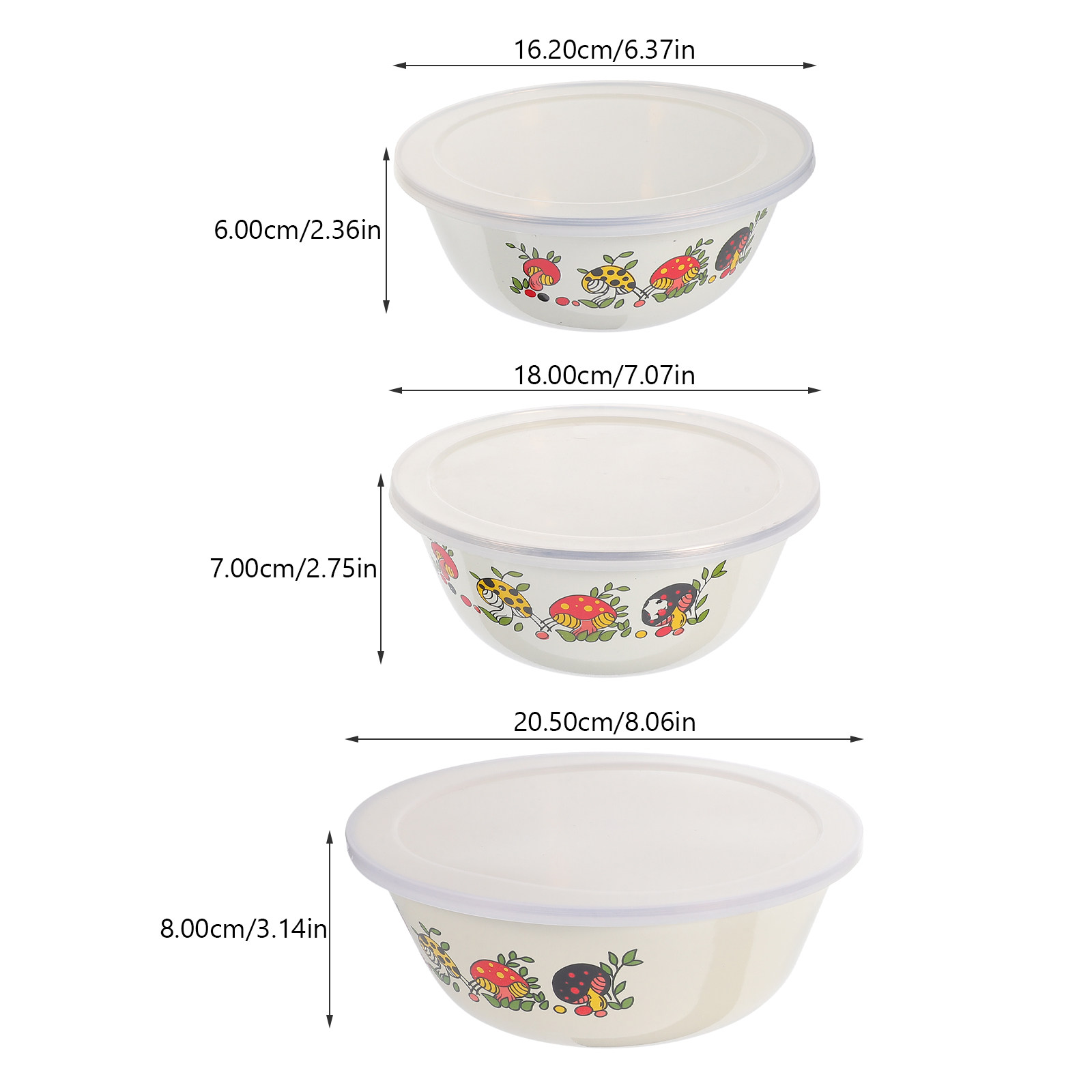 3pcs 16cm 18cm 20cm Enamel Pre - Kitchen Baking Storage Containers recensie en prijs