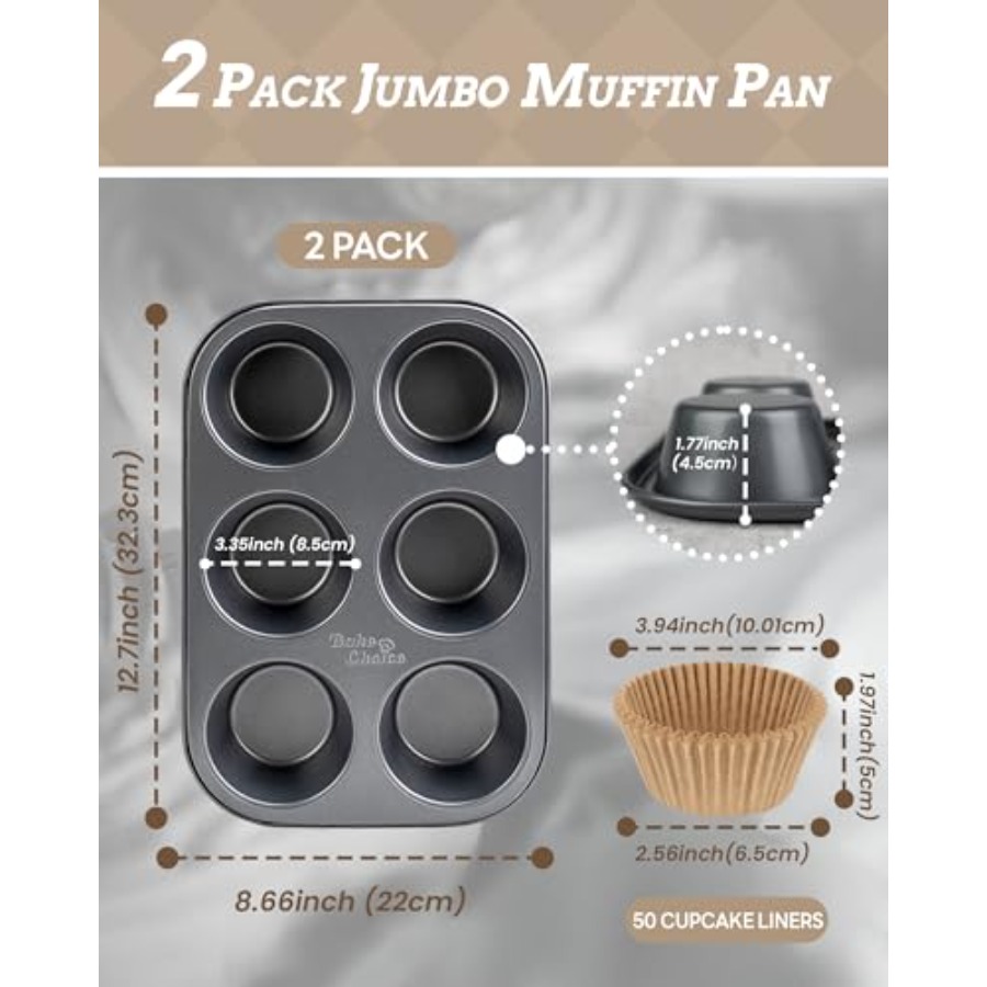2 Pack Jumbo Muffin Pan for Ba - Muffin Tin Nonstick recensie en prijs