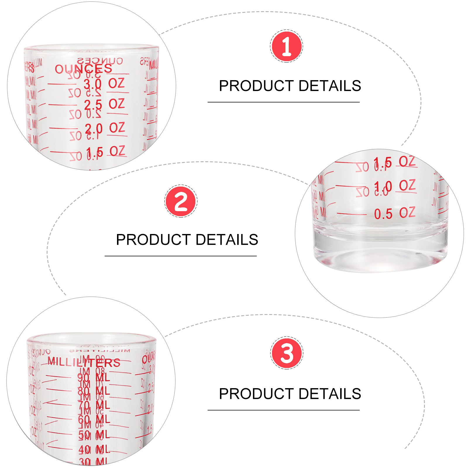 3Pcs Reusable Glass Measuring  - Kitchen Tools For Baking recensie en prijs