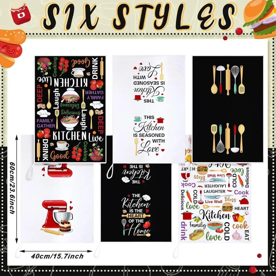 6 Pcs Funny Quotes Kitchen Tow - Kitchen Baking Quotes recensie en prijs