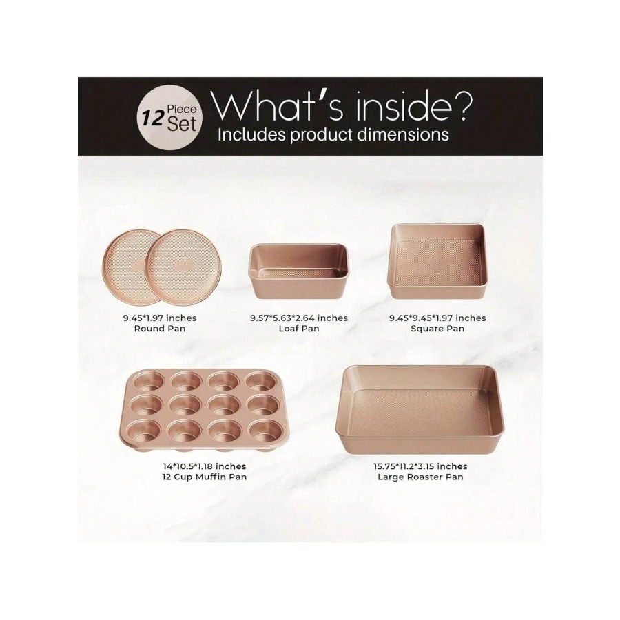 LOLLICY 11-Piece Bakeware Set, - Muffin Tin Nonstick recensie en prijs