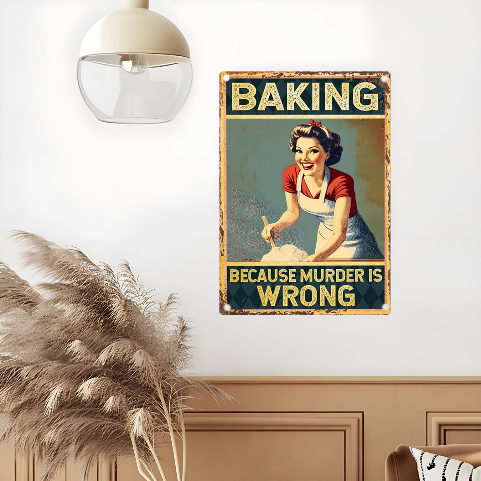 Vintage Funny Baking Quote Met - Kitchen Baking Quotes recensie en prijs
