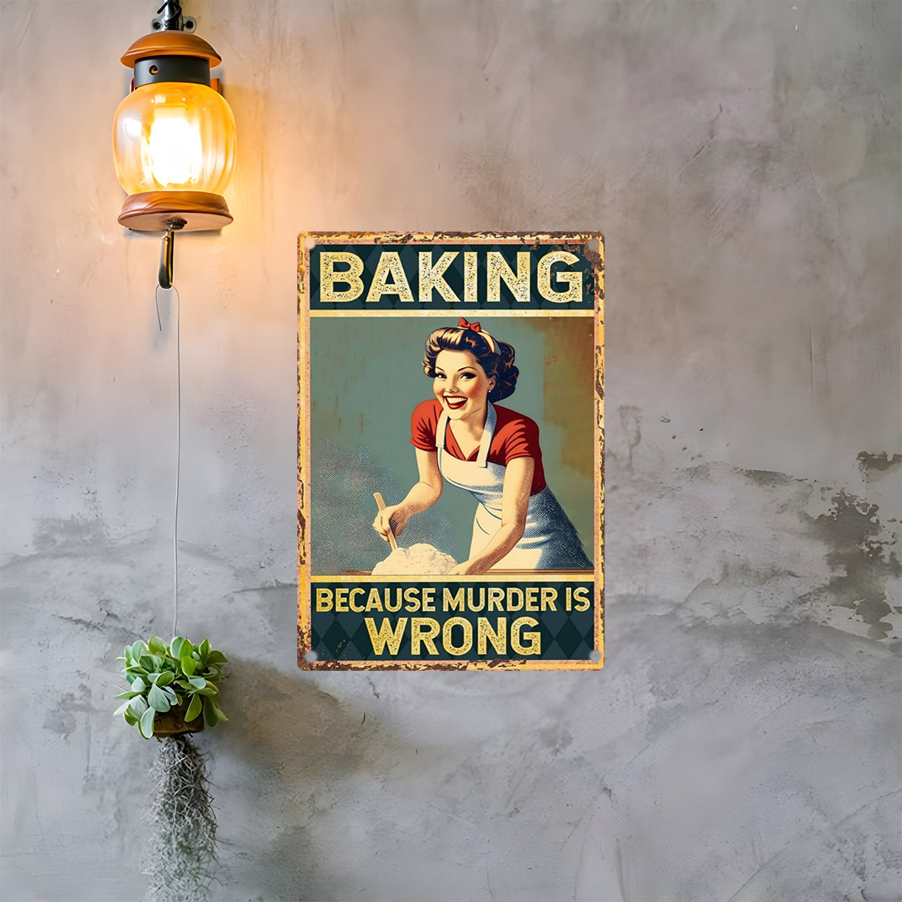 Vintage Funny Baking Quote Met - Kitchen Baking Quotes recensie en prijs