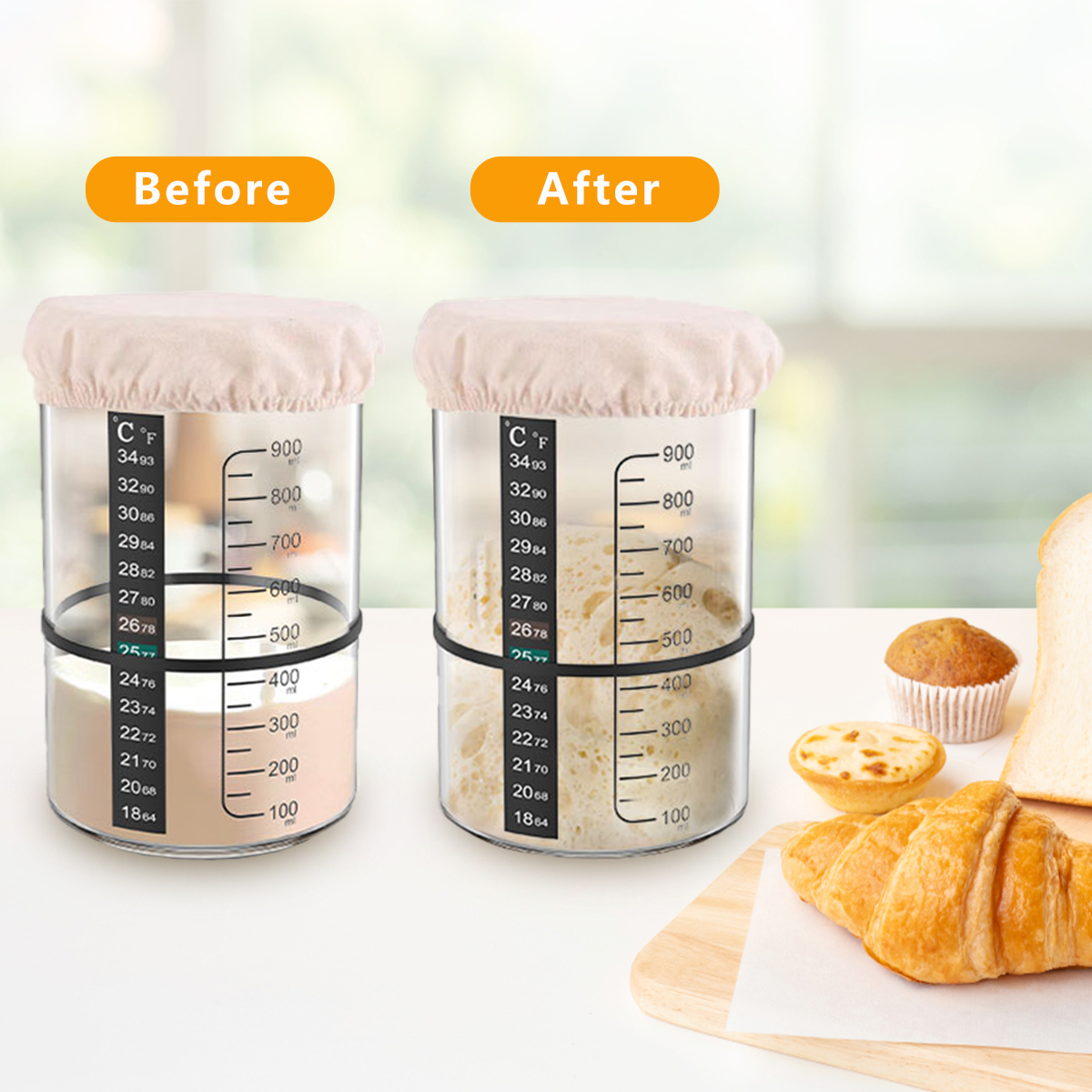 Sourdough Starter Jar Kit 1000 - Kitchen Baking Containers recensie en prijs