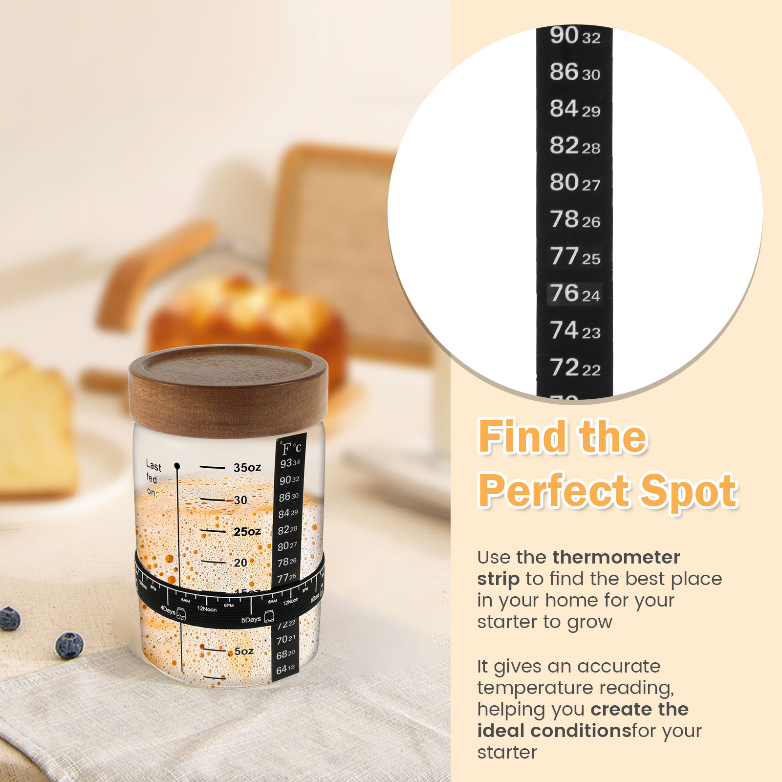 Sourdough Starter Jar Kit 1000 - Kitchen Baking Containers recensie en prijs