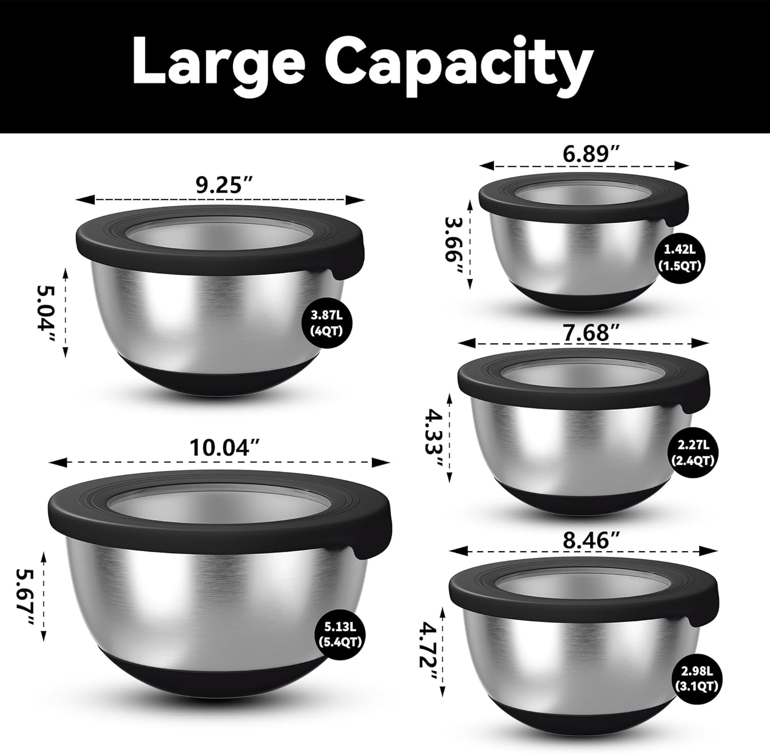 Stainless Steel Mixing Bowls w - Kitchen Baking Products recensie en prijs