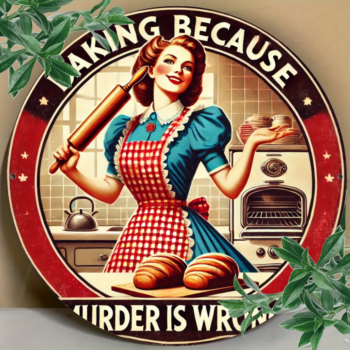 Vintage Lady Baking Aluminum S - Kitchen Baking Quotes recensie en prijs