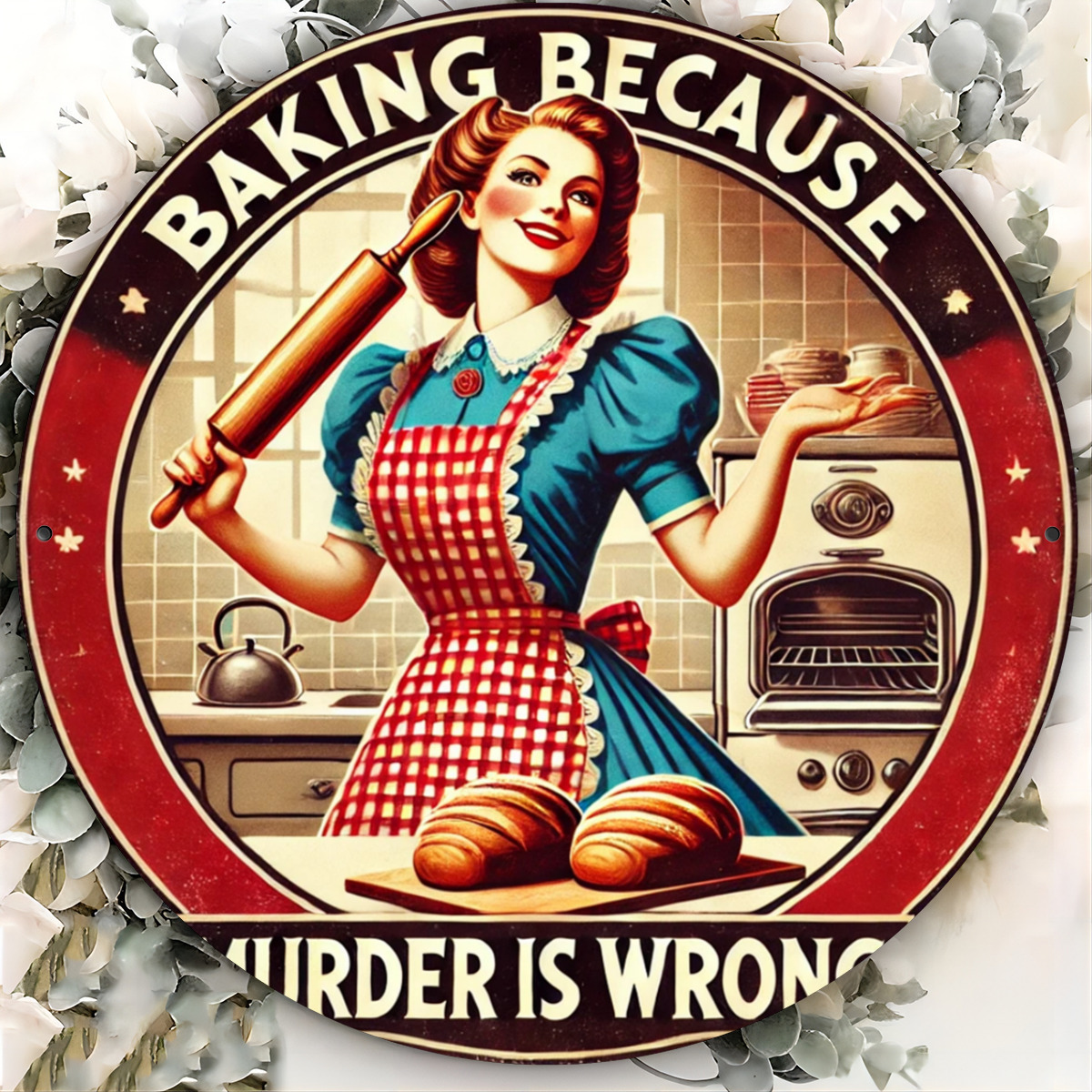 Vintage Lady Baking Aluminum S - Kitchen Baking Quotes recensie en prijs