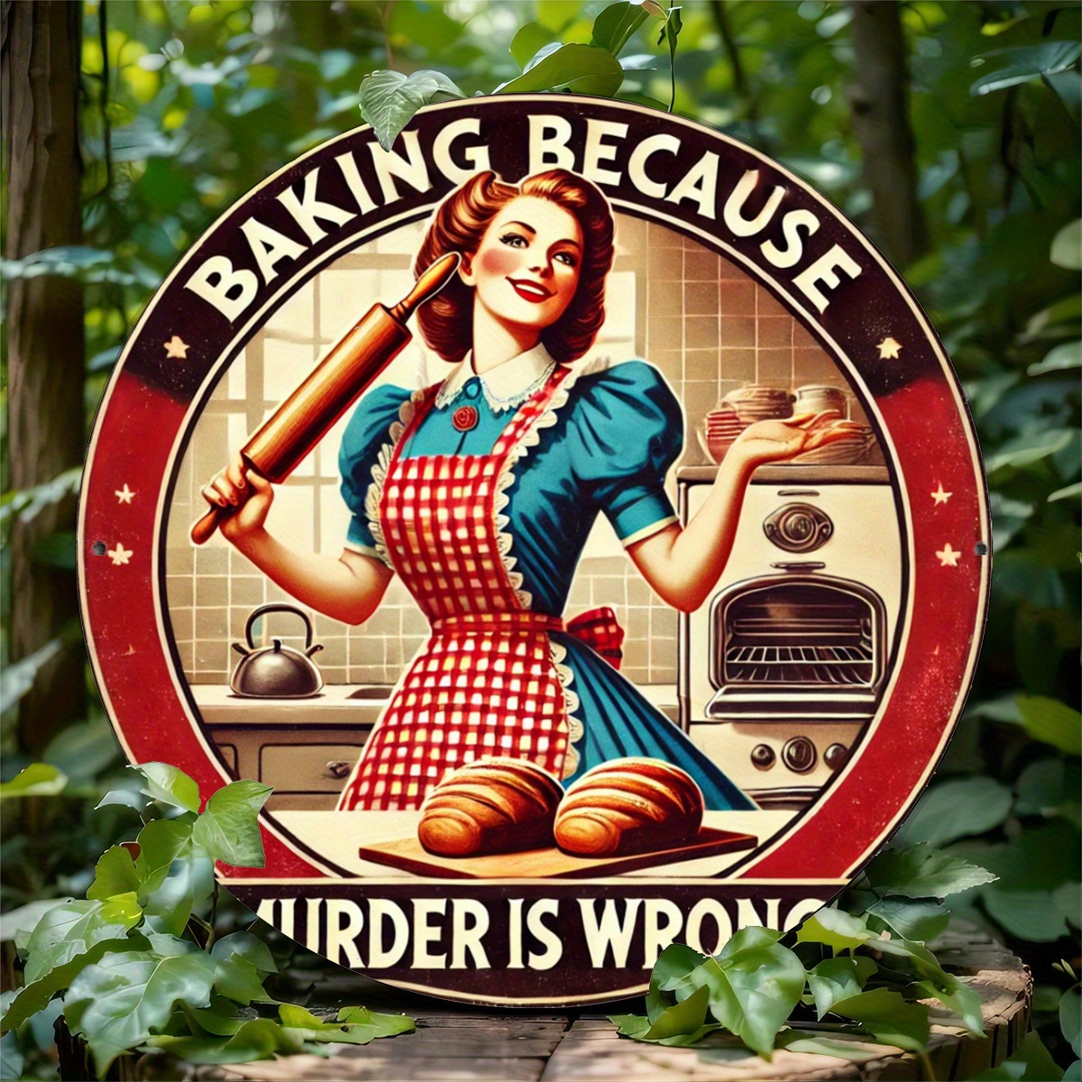 Vintage Lady Baking Aluminum S - Kitchen Baking Quotes recensie en prijs
