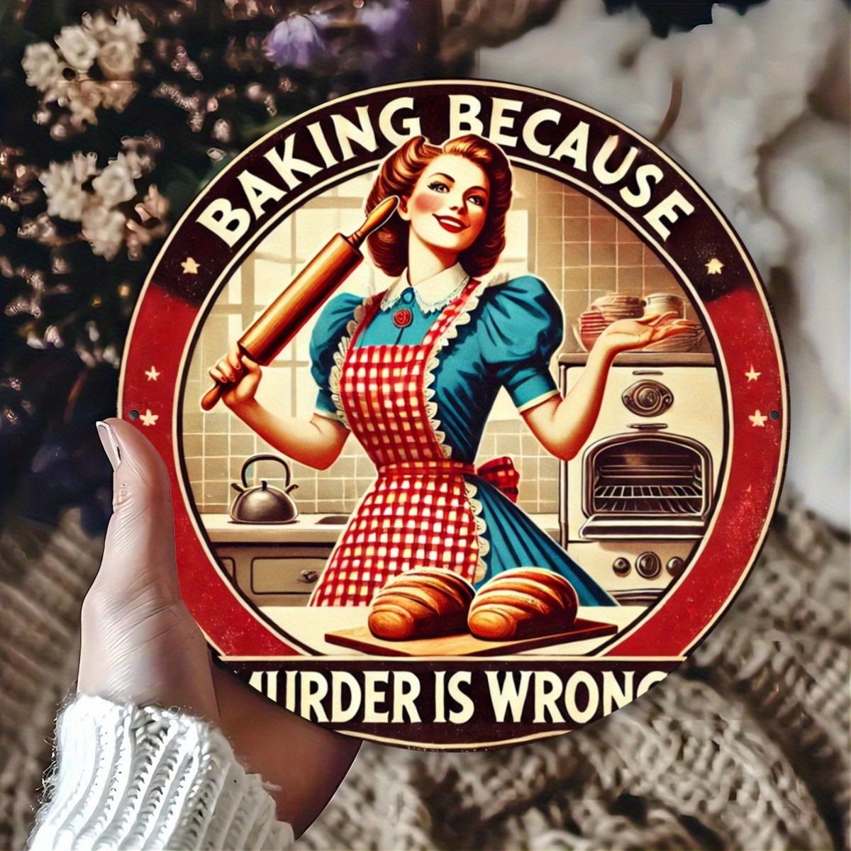 Vintage Lady Baking Aluminum S - Kitchen Baking Quotes recensie en prijs