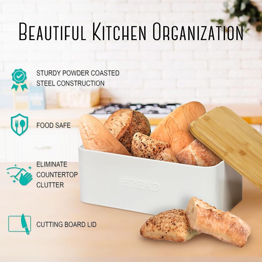 White Bread Box for Kitchen Co - Kitchen Baking Containers recensie en prijs
