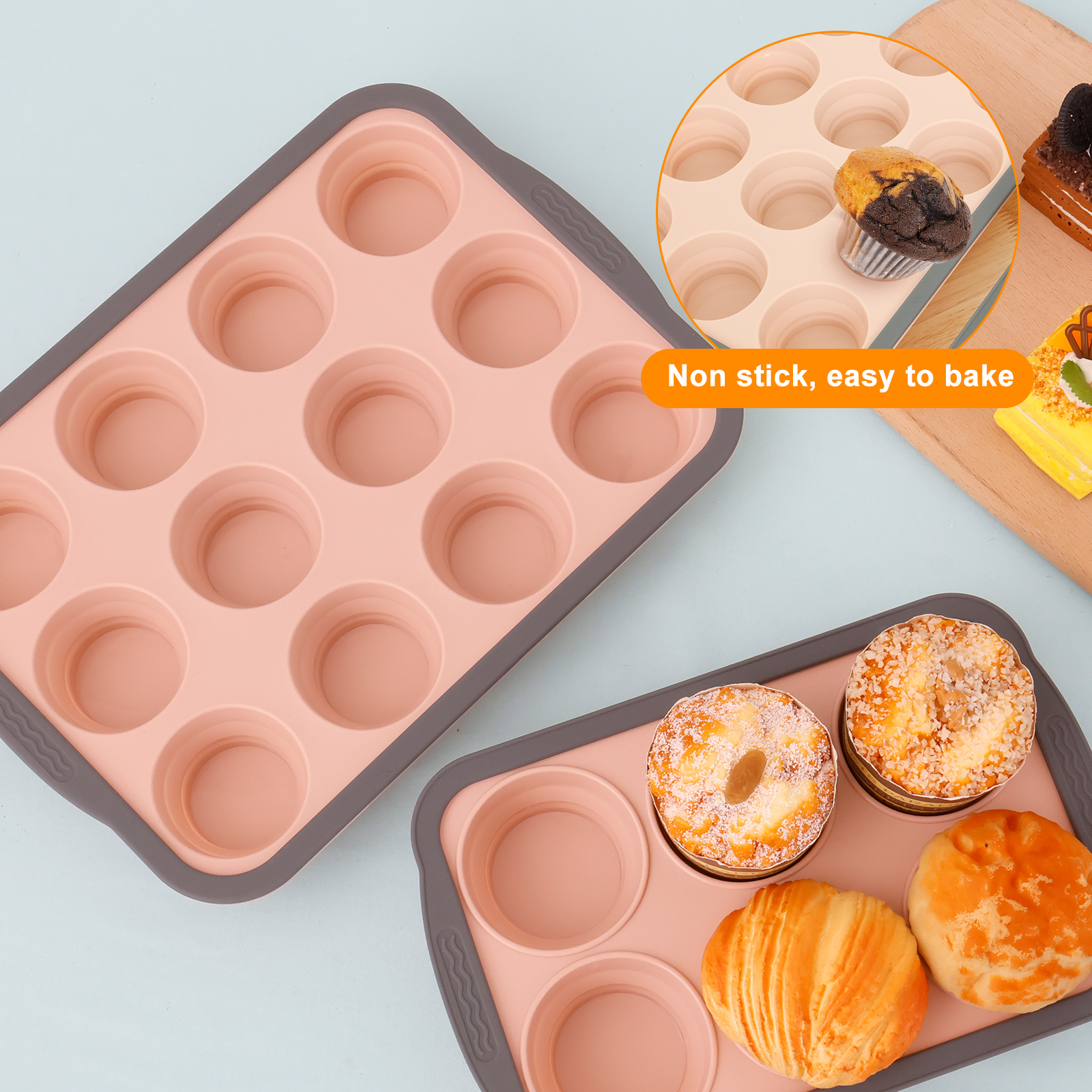2/3Pcs Silicone Cake Mold 6/12 - Muffin Tin Nonstick recensie en prijs