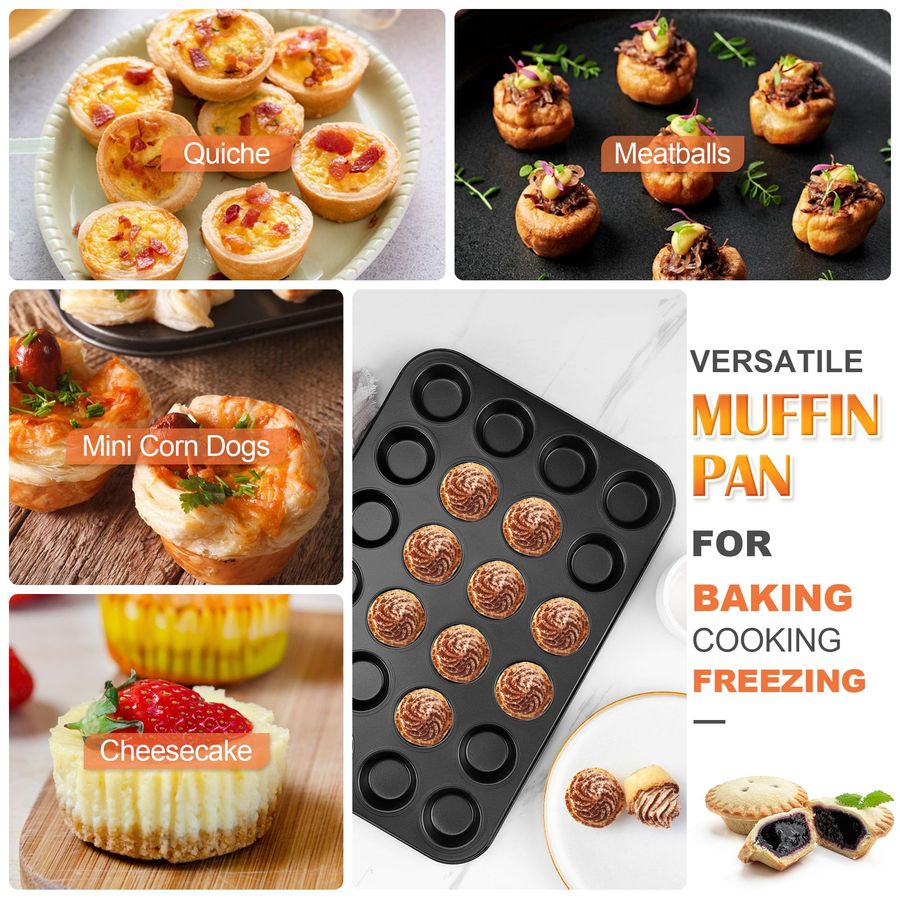 4 Pack Mini Muffin Pan 24Cup N - Muffin Tin Nonstick recensie en prijs