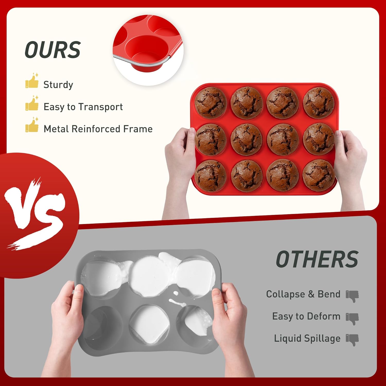 2 Pack 12 Cups Silicone Muffin - Muffin Tin Nonstick recensie en prijs