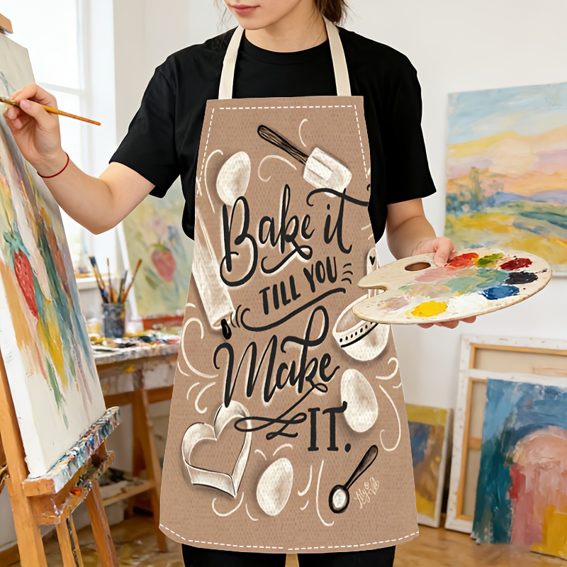 1pc Baking Quote Apron Beige K - Kitchen Baking Quotes recensie en prijs