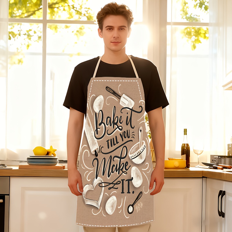 1pc Baking Quote Apron Beige K - Kitchen Baking Quotes recensie en prijs