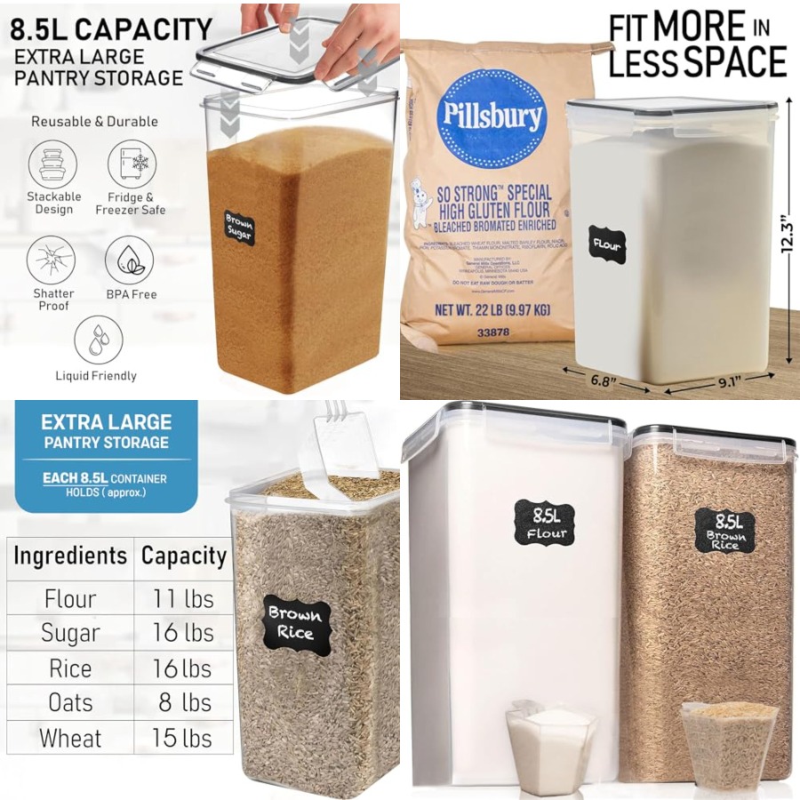 8.5L/287Oz Extra Large Airtigh - Kitchen Baking Organization recensie en prijs