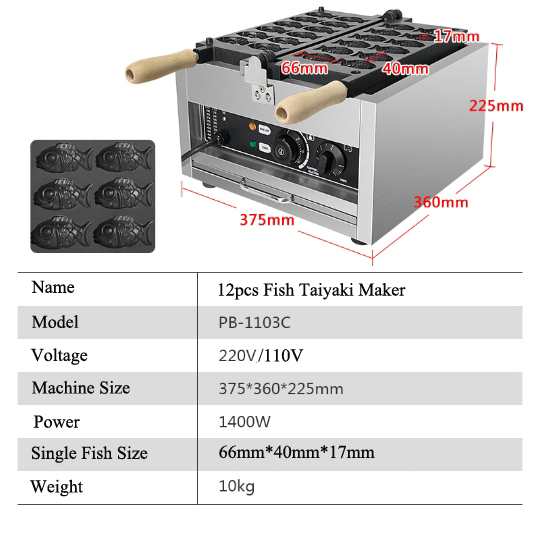 12pcs Mini Fish Shape Taiyaki  - Kitchen Baking Machine recensie en prijs